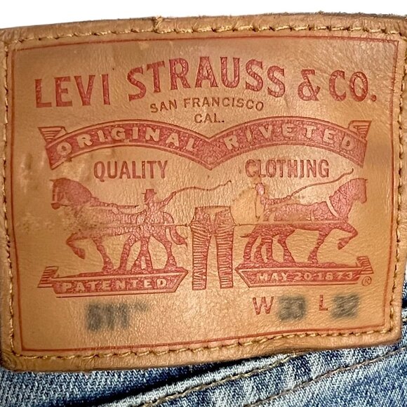 Levi's 511 Slim Fit Jeans Mens 33x32 Blue Denim Cotton Stretch Straight Workwear - Picture 6 of 9